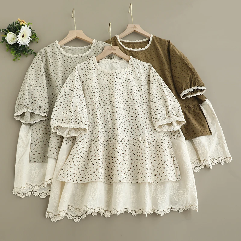 Summer New Japanese Vintage Mo - Embroidery Jersey ulasan dan harga