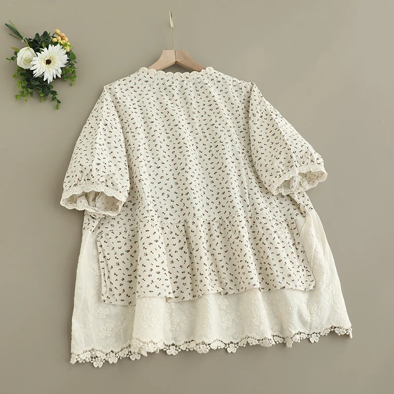 Summer New Japanese Vintage Mo - Embroidery Jersey ulasan dan harga