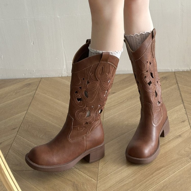 Womens Western Cowboy Boots Ho - Embroidery Outfit ulasan dan harga