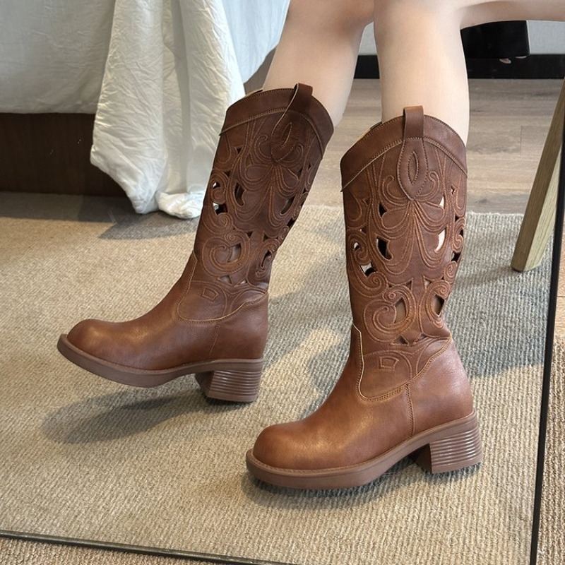 Womens Western Cowboy Boots Ho - Embroidery Outfit ulasan dan harga