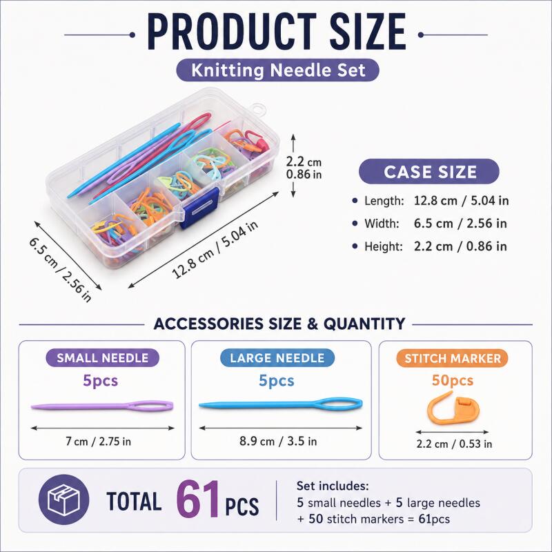 61pcs Multicolor Plastic Resin - Stitch Marker Ring ulasan dan harga