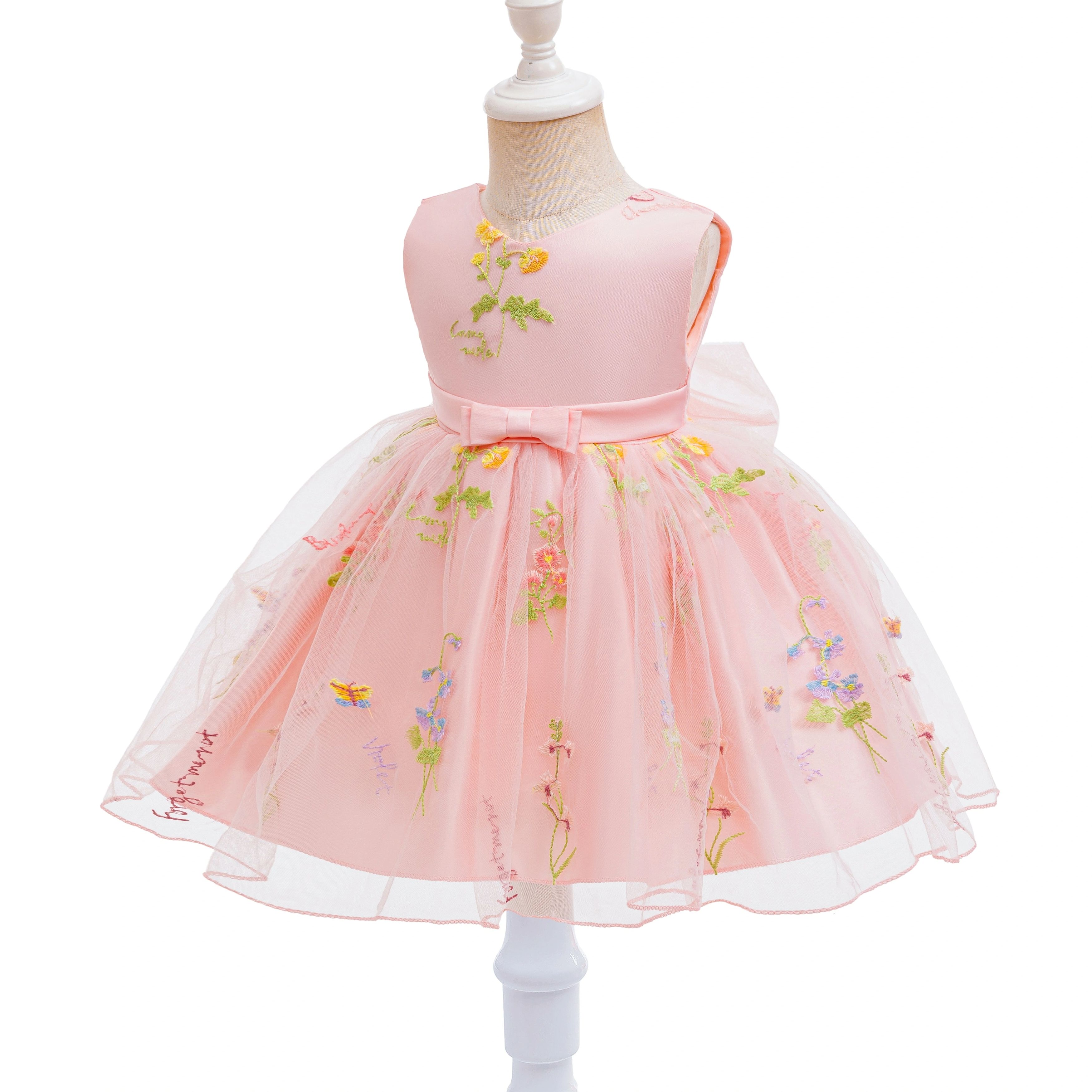 Baby Girls Party Dresses Embro - Embroidery Jersey ulasan dan harga