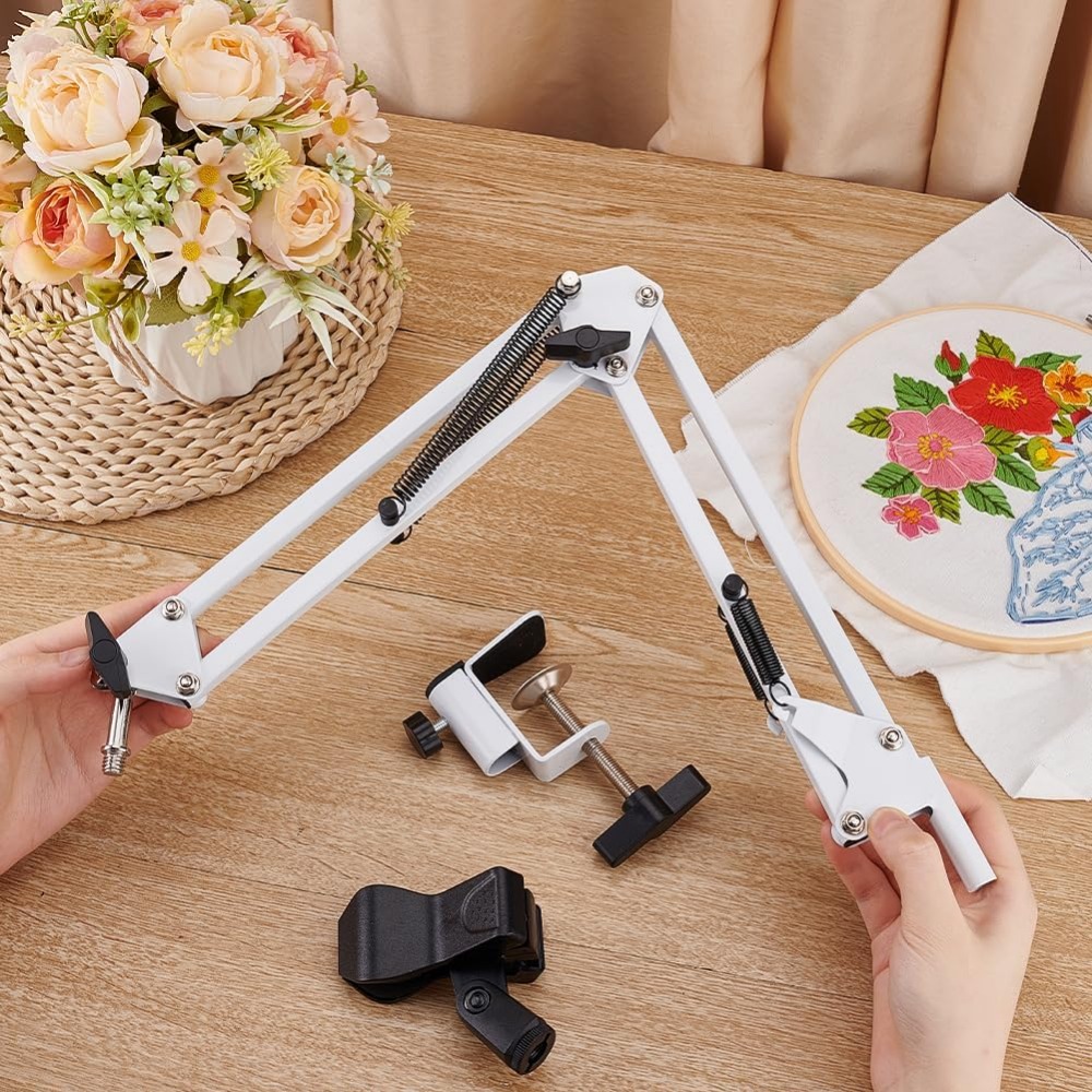 White Embroidery Table Stand K - Embroidery Hoop Stand ulasan dan harga