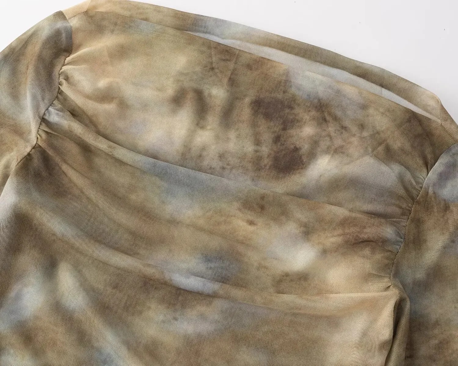 2025 Sexy Tie-Dye Print Ruched - Embroidery Fashion ulasan dan harga