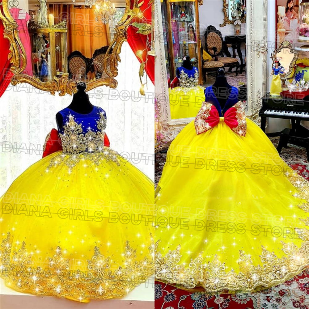 Gorgeous Yellow Flower Girl Dr - Embroidery Yellow Flower ulasan dan harga