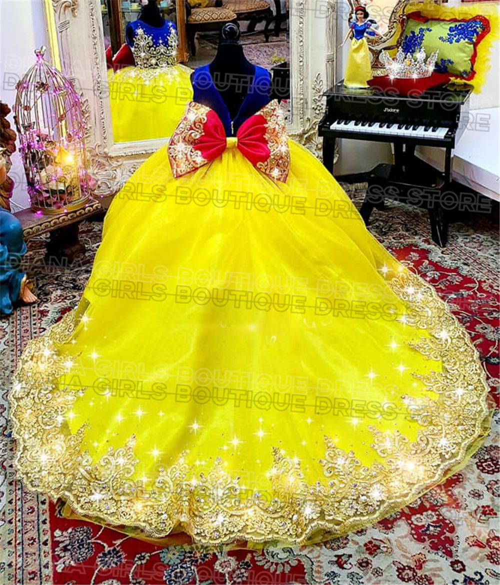 Gorgeous Yellow Flower Girl Dr - Embroidery Yellow Flower ulasan dan harga