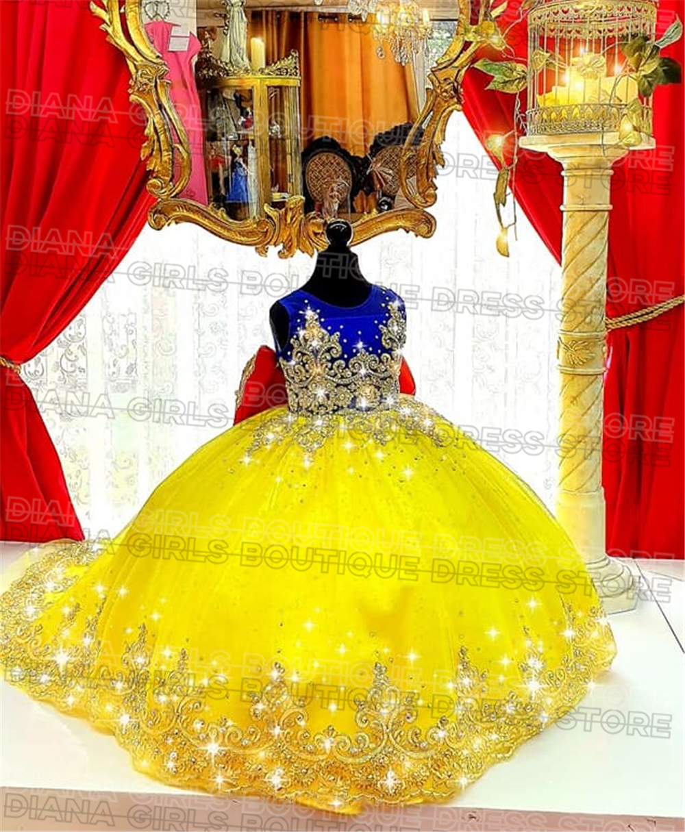 Gorgeous Yellow Flower Girl Dr - Embroidery Yellow Flower ulasan dan harga