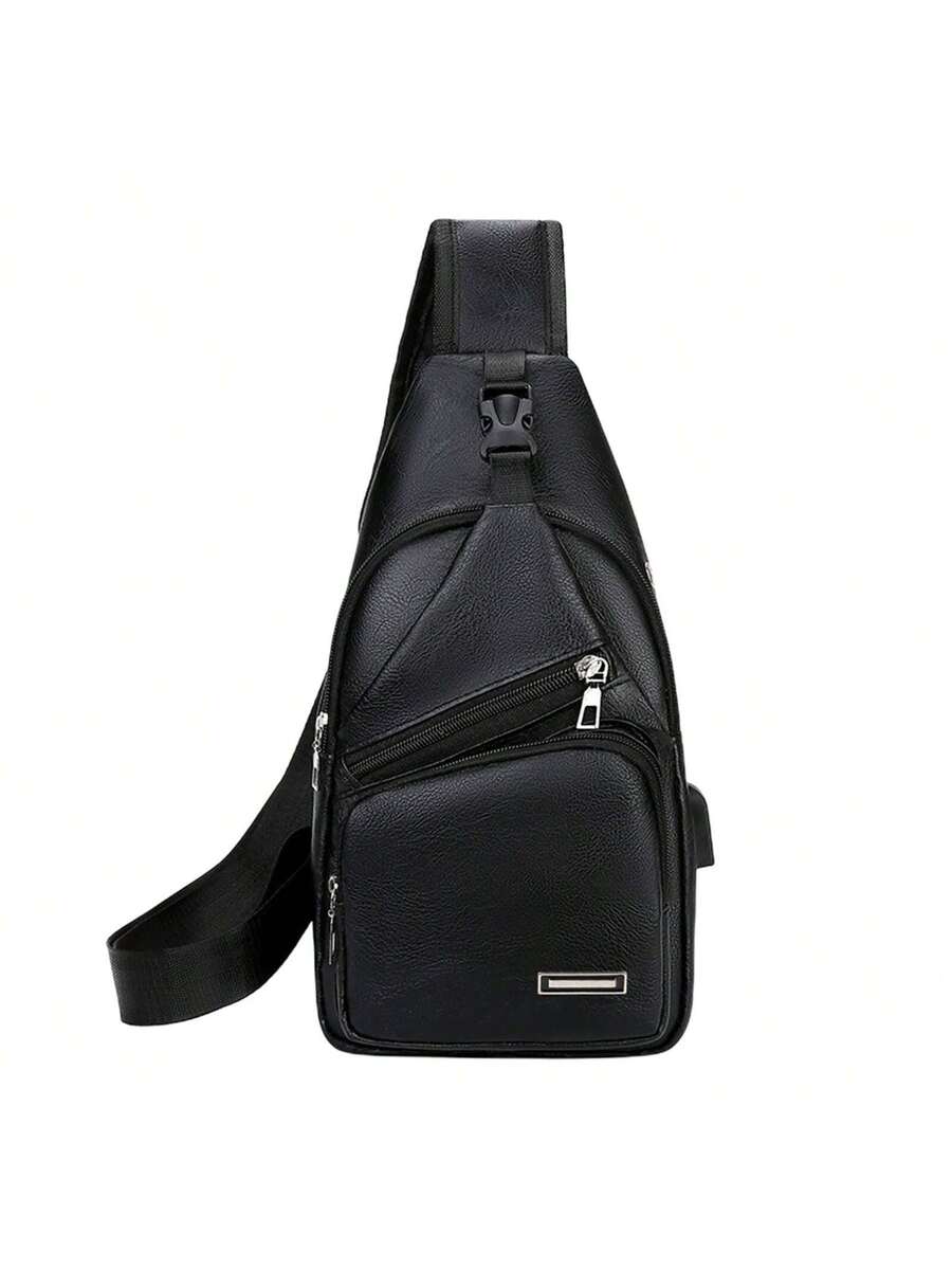 Mens Sling Bag With USB Port,  - Embroidery Bag ulasan dan harga