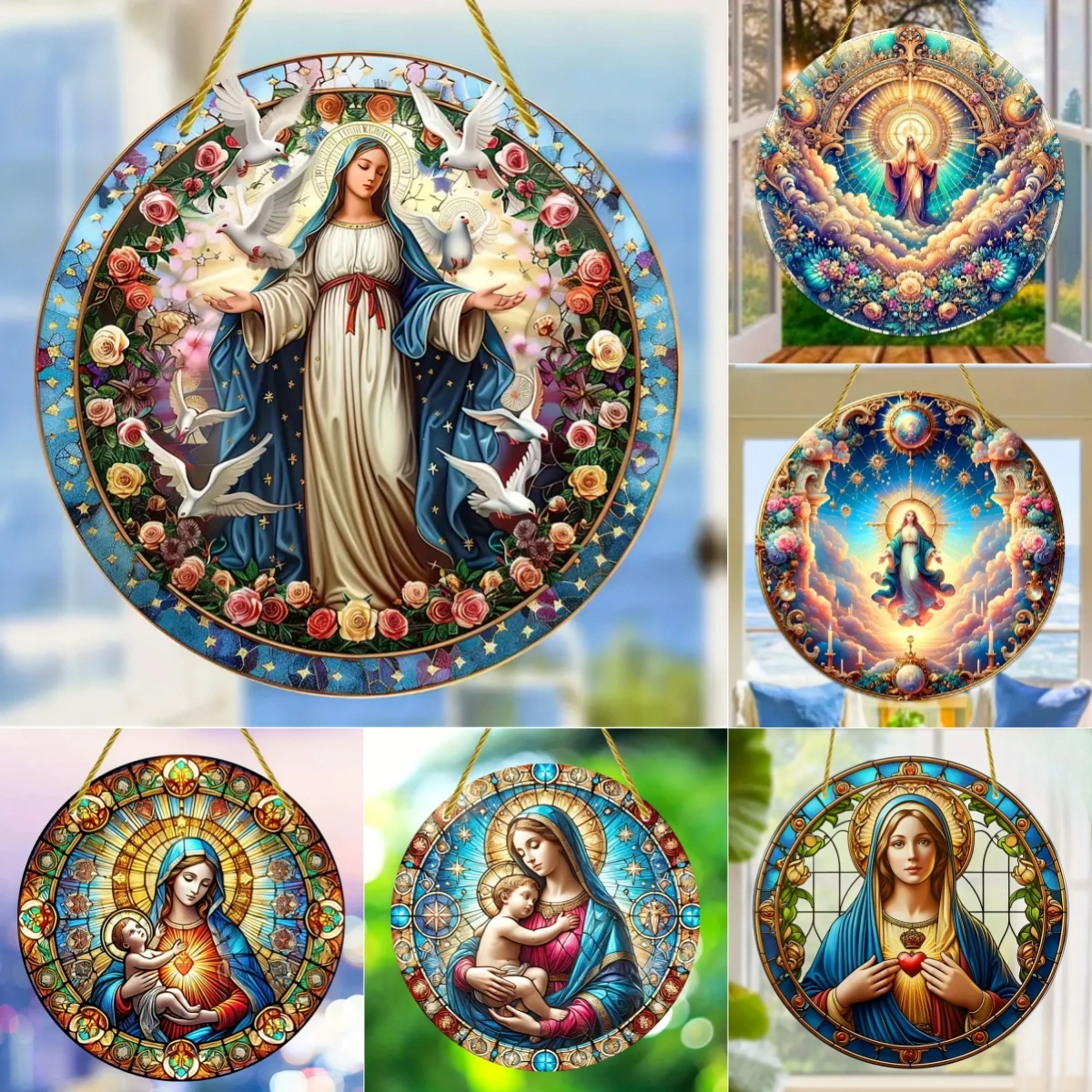 Christian Religion Mary Suncat - Embroidery Garden ulasan dan harga