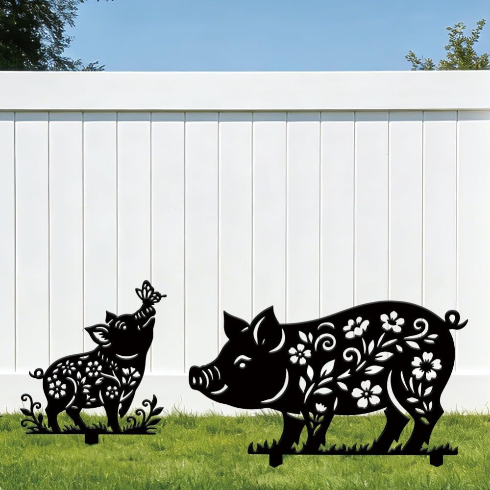 2pcs Floral Pig Garden Decor S - Embroidery Garden ulasan dan harga