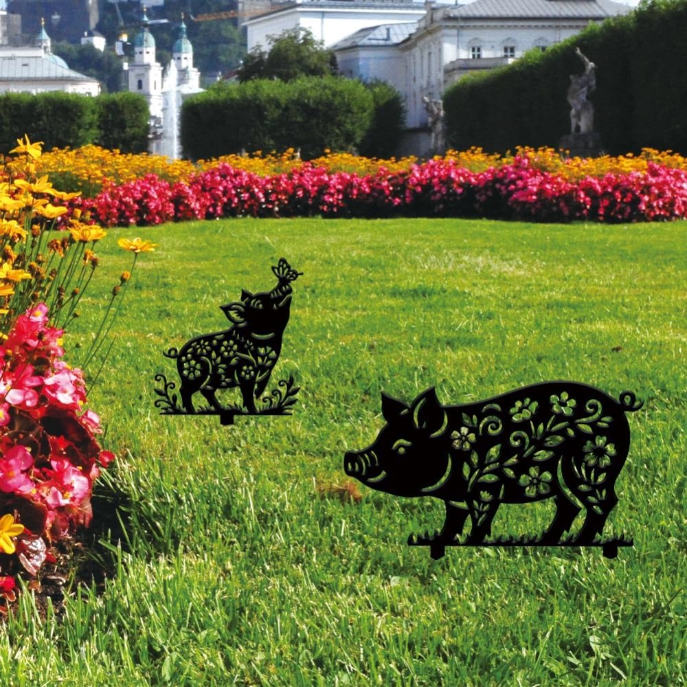 2pcs Floral Pig Garden Decor S - Embroidery Garden ulasan dan harga