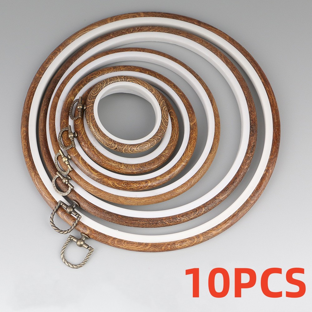10pcs/Set 7.5-26cm Round Woode - Embroidery Hoop Stand ulasan dan harga