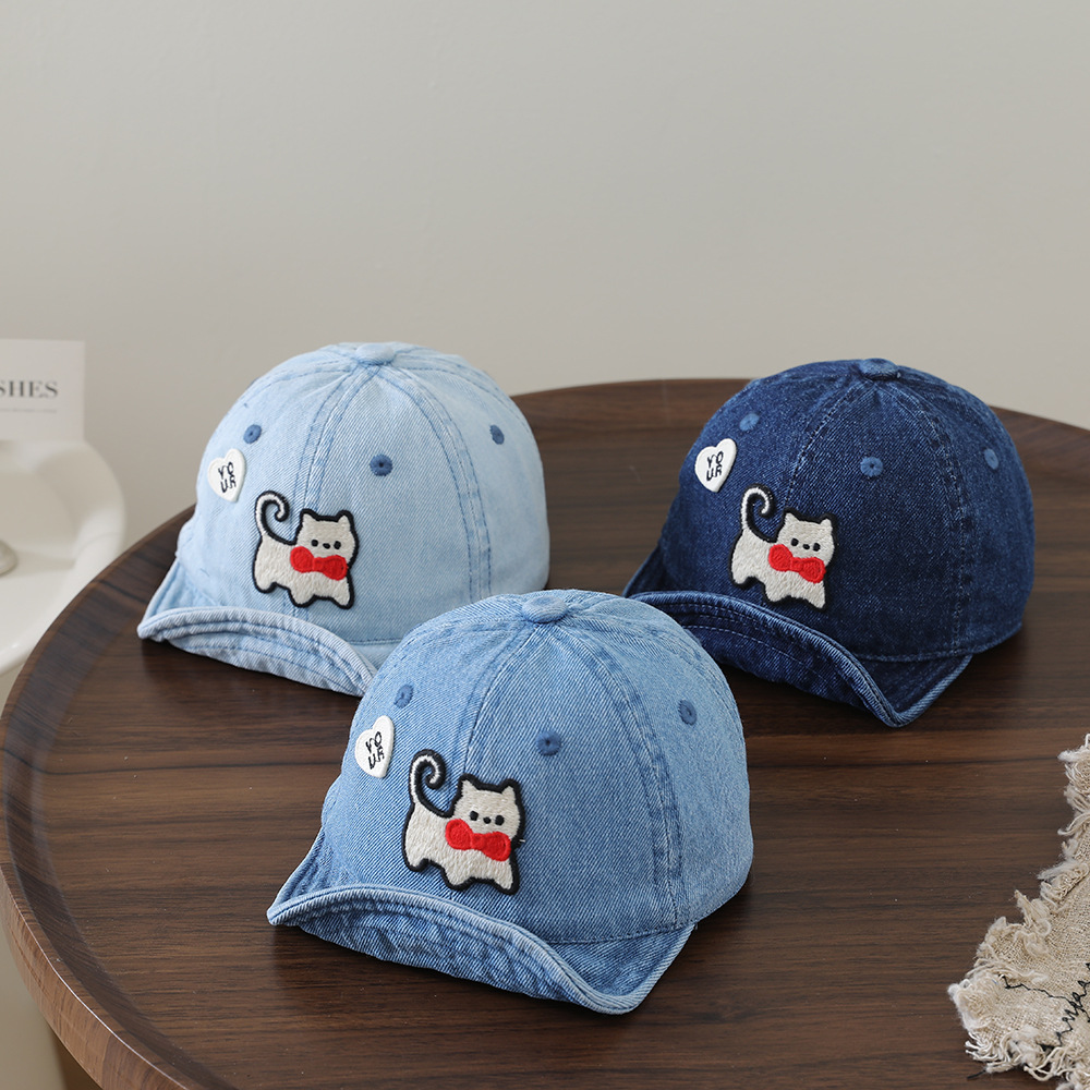 Children's washable denim soft - Embroidery Cap ulasan dan harga