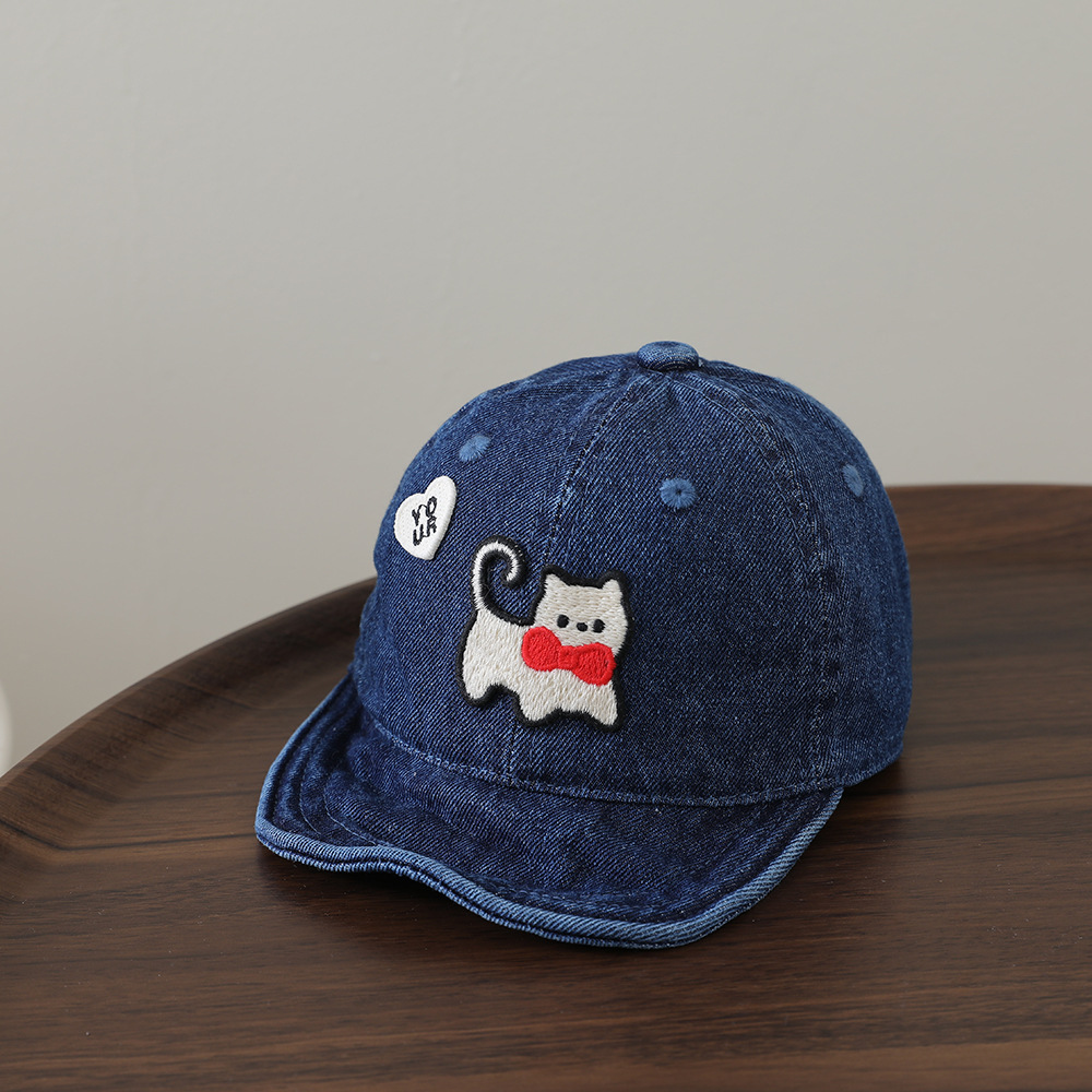 Children's washable denim soft - Embroidery Cap ulasan dan harga