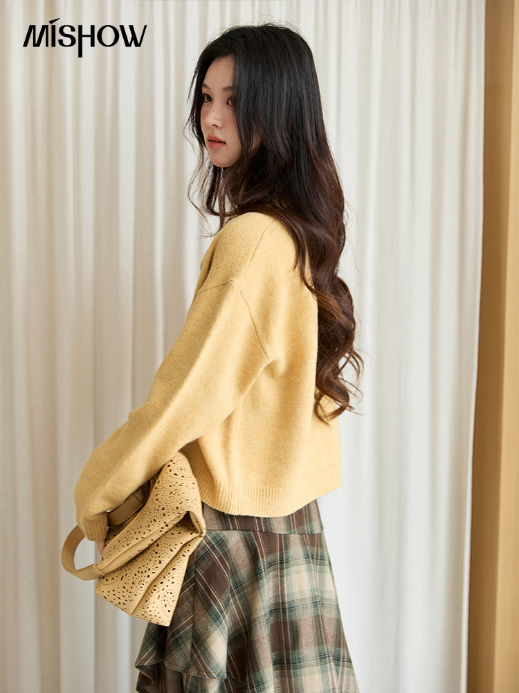MISHOW Women's Autumn Cardigan - Embroidery Yellow Flower ulasan dan harga