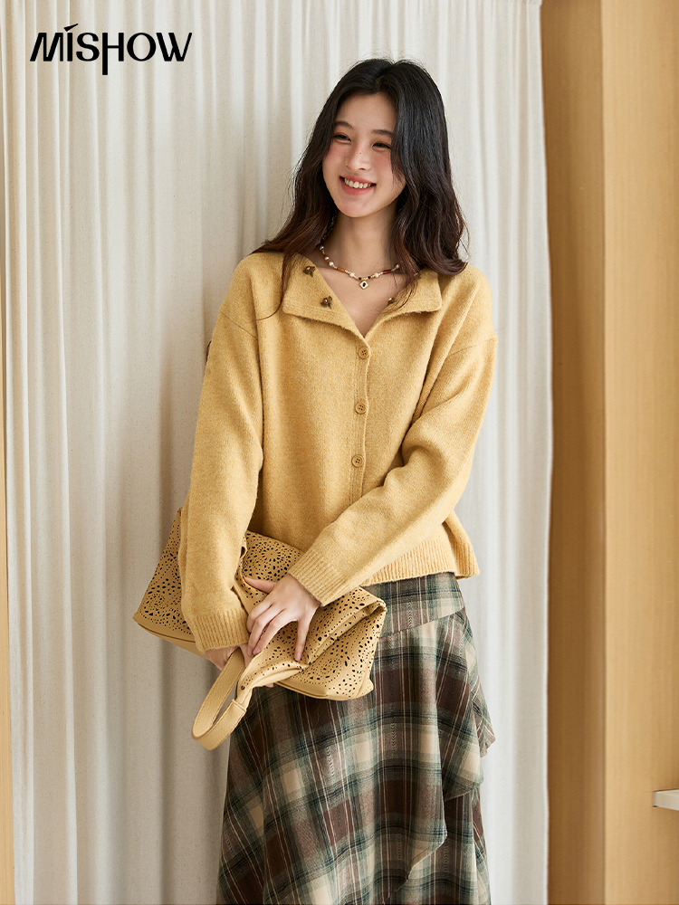 MISHOW Women's Autumn Cardigan - Embroidery Yellow Flower ulasan dan harga
