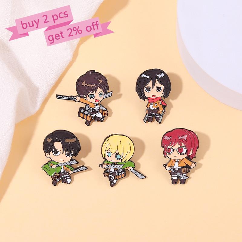 Attack on Titan Chibi Enamel P - Embroidery Logo ulasan dan harga