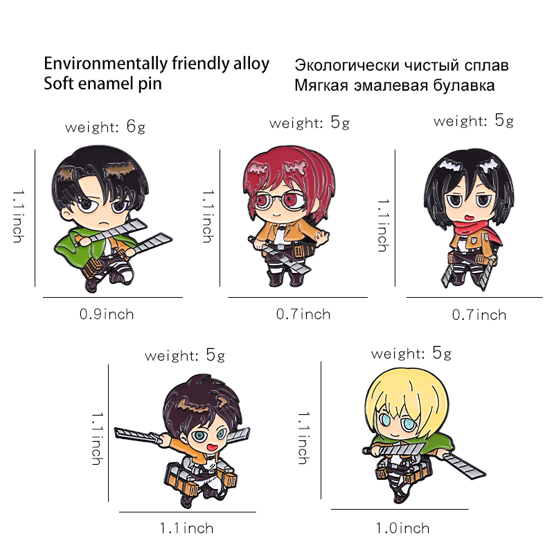 Attack on Titan Chibi Enamel P - Embroidery Logo ulasan dan harga