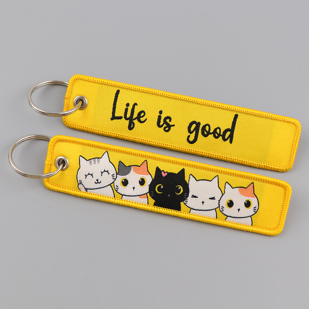 Cute Cat Embroidery Key Fobs C - Embroidery Quote ulasan dan harga