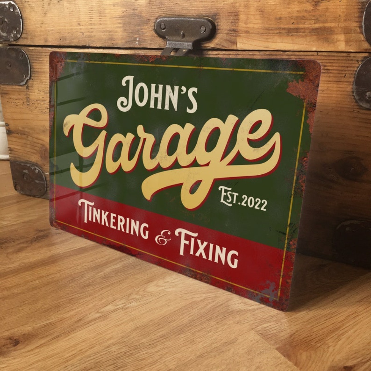 Custom Personalised Garage Met - Embroidery Water ulasan dan harga