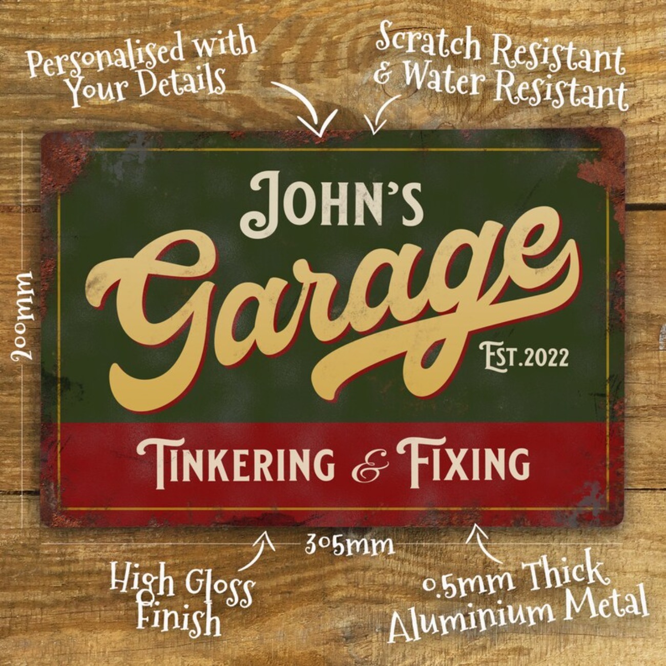 Custom Personalised Garage Met - Embroidery Water ulasan dan harga