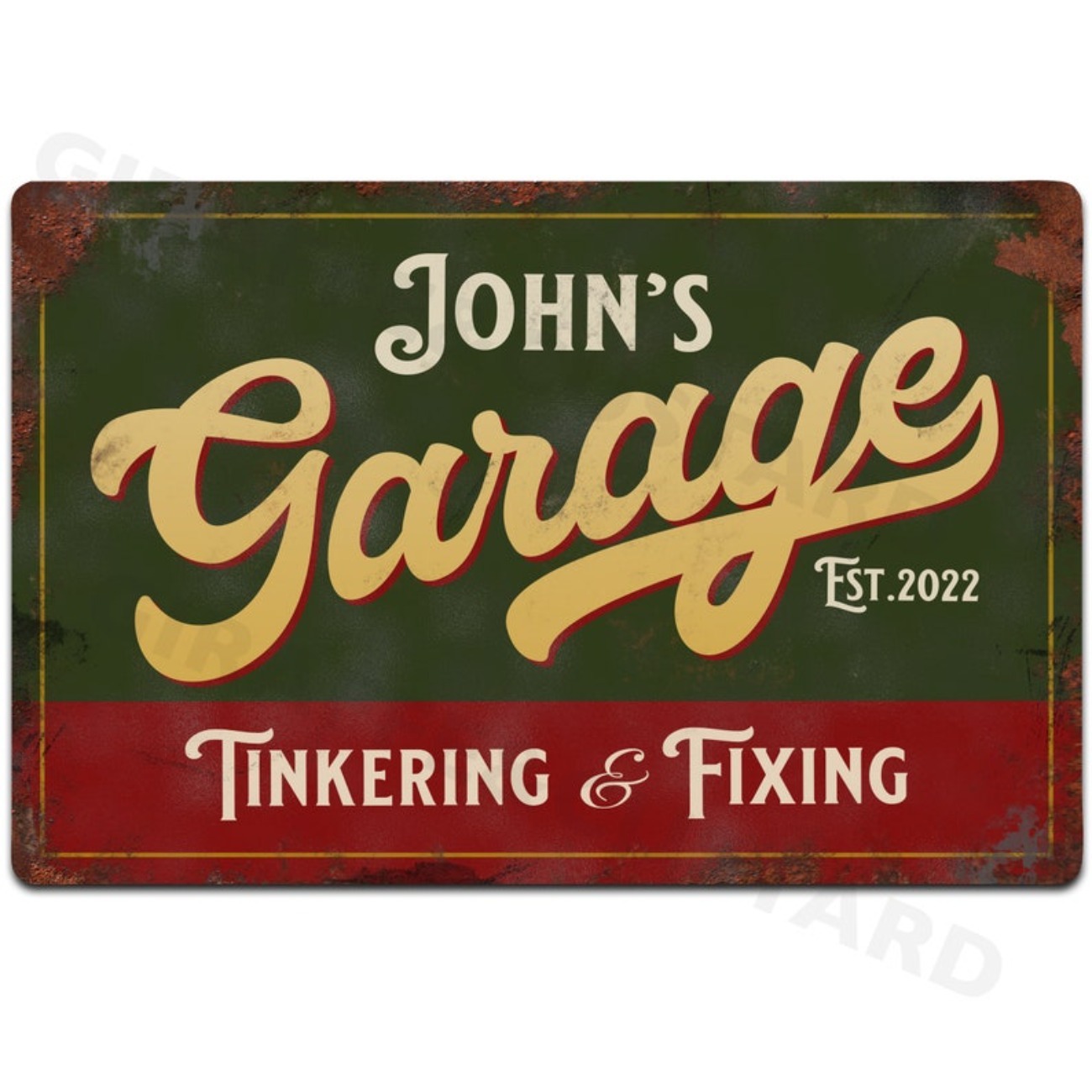 Custom Personalised Garage Met - Embroidery Water ulasan dan harga