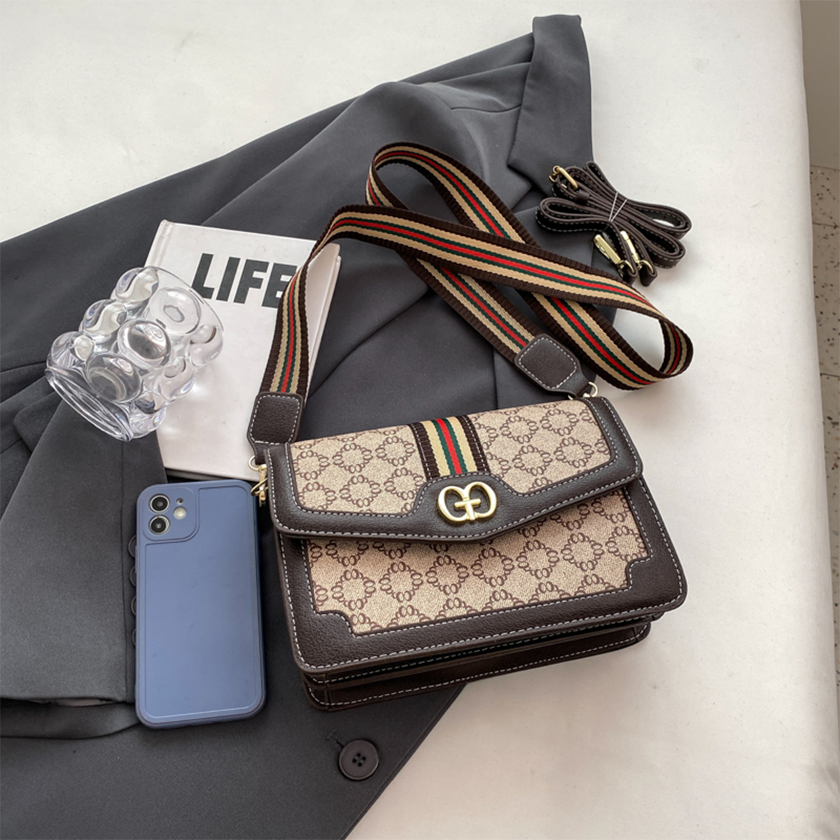 Fashion Classic Women Shoulder - Embroidery Logo ulasan dan harga