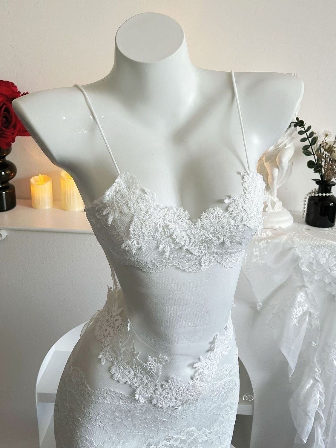 Sexy Lace Embroidery Strapless - Embroidery Outfit ulasan dan harga