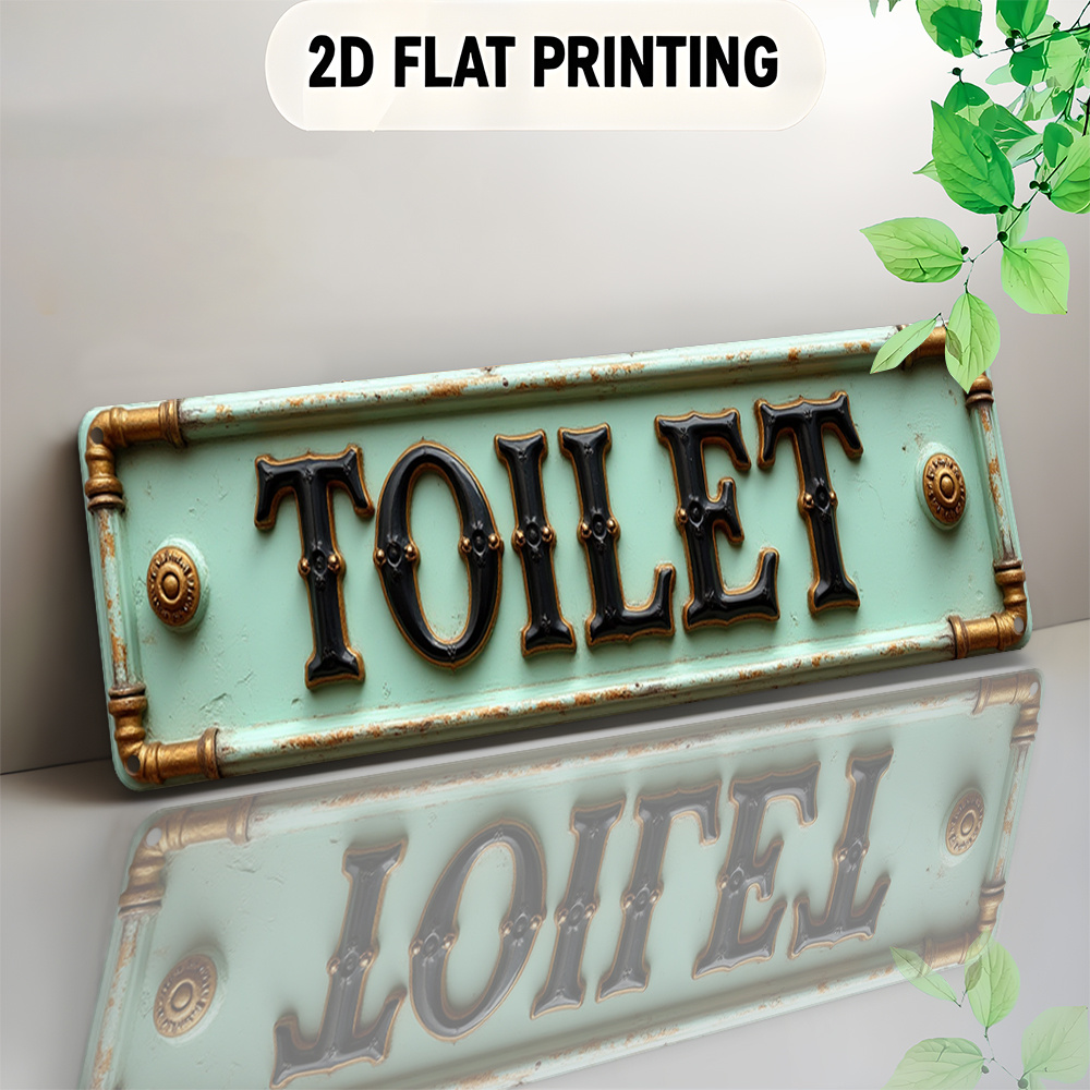 2D Flat, Vintage Toilet Sign - - Embroidery Water ulasan dan harga