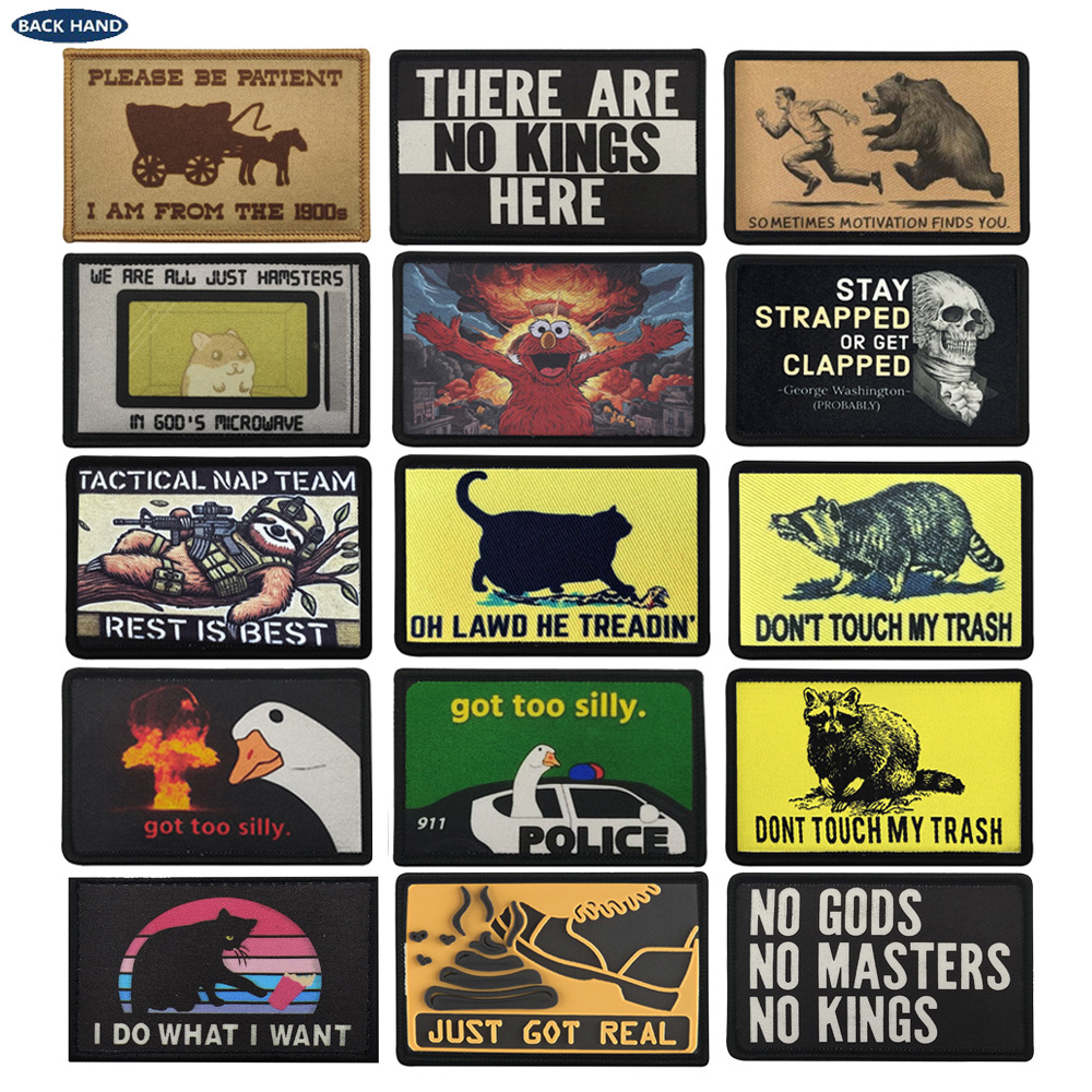 Funny Animal Morale Patches -  - Embroidery Quote ulasan dan harga