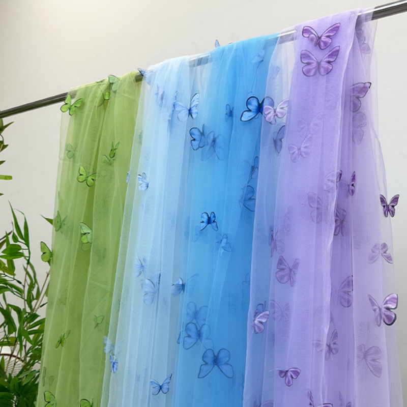 3D Butterfly Embroidery Tulle  - Embroidery Jersey ulasan dan harga
