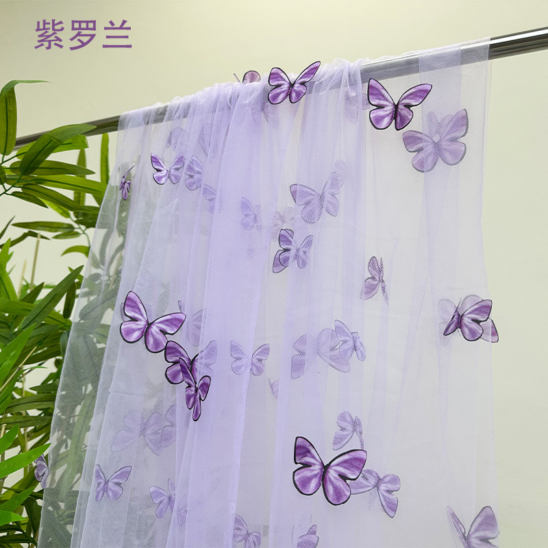 3D Butterfly Embroidery Tulle  - Embroidery Jersey ulasan dan harga