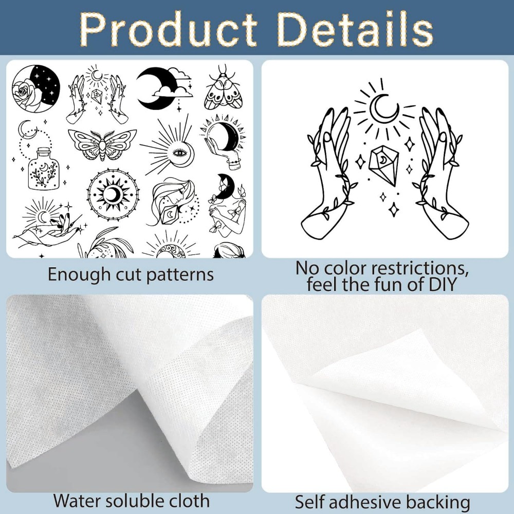 51Pcs Boho Moon Sun Water Solu - Embroidery Water ulasan dan harga