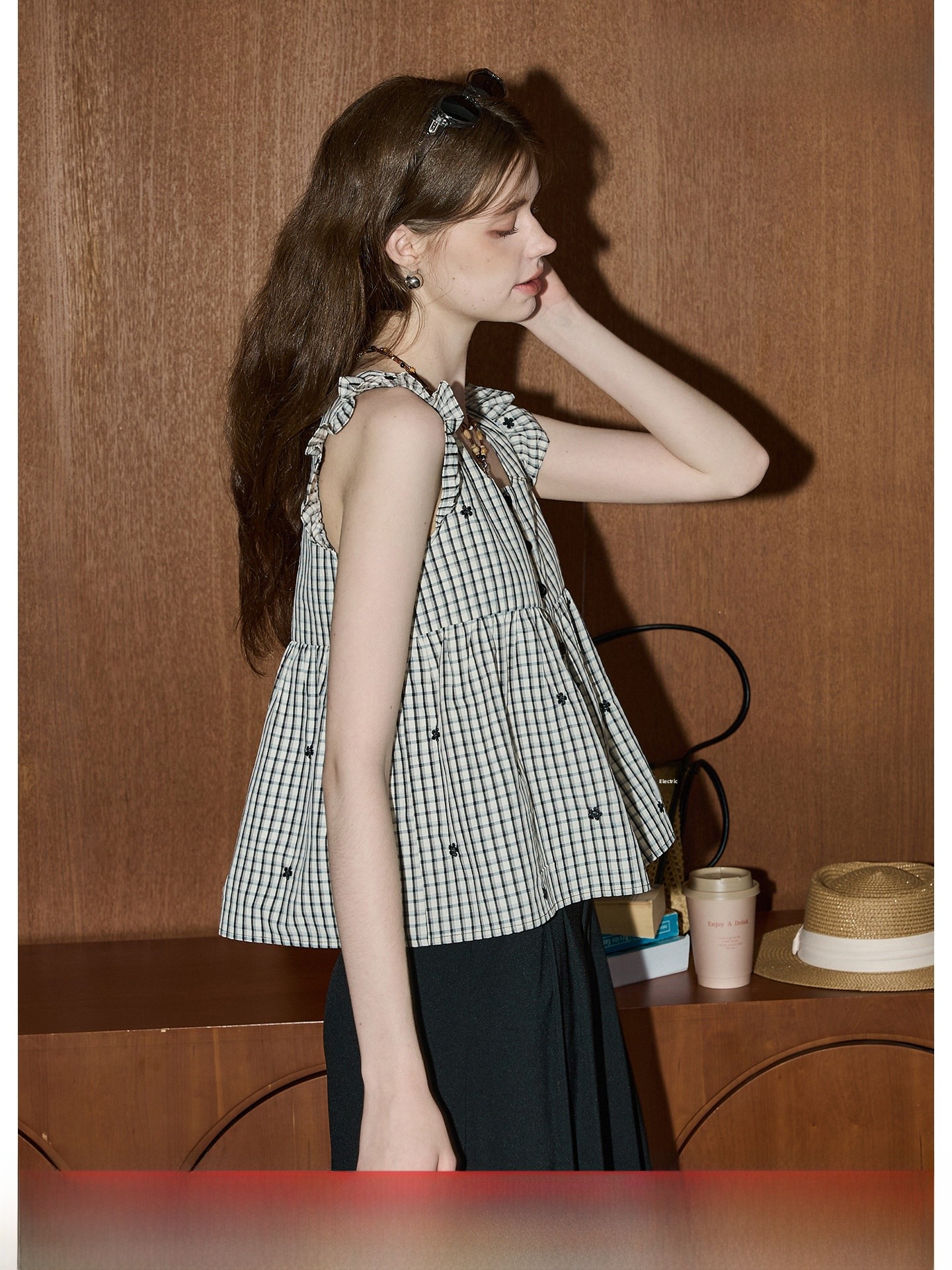 Sweet School Style Plaid Embro - Embroidery Outfit ulasan dan harga