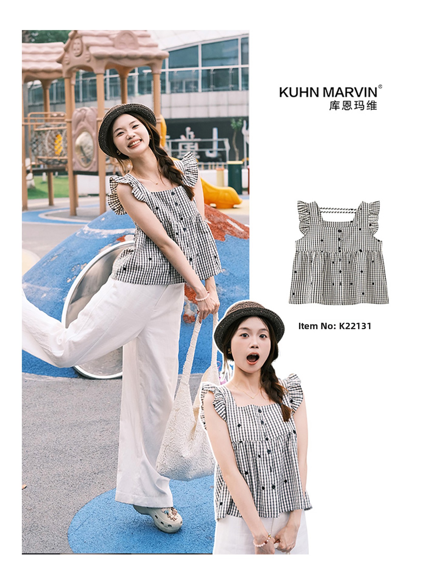 Sweet School Style Plaid Embro - Embroidery Outfit ulasan dan harga