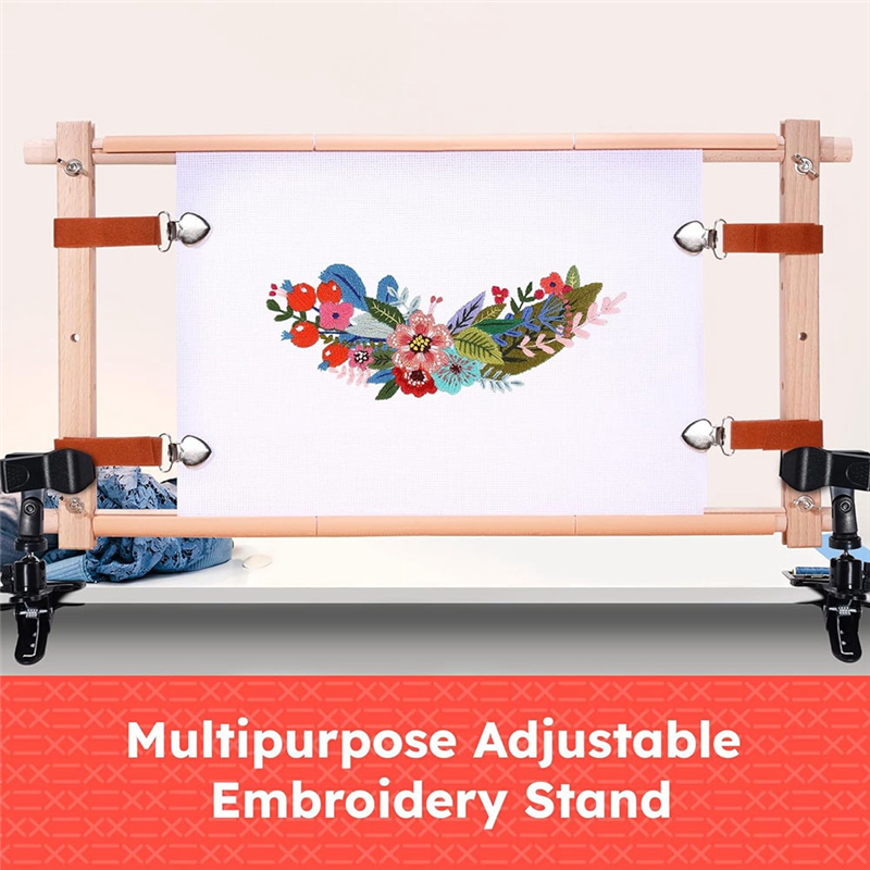 A26F-Rotating Wooden Crossstit - Embroidery Hoop Stand ulasan dan harga